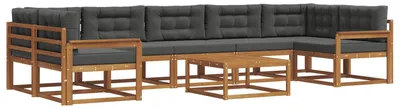 Produktbild von vidaXL Outdoor-Sofagarnitur mit Kissen 8 pcs Natur und Anthrazit