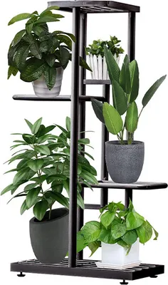 Produktbild von Pflanztisch, Pflanzendisplayhalter, innere Regale für Blumen, Blumensockel, 4 Regalebenen, 82 x 42 cm - Potshelf