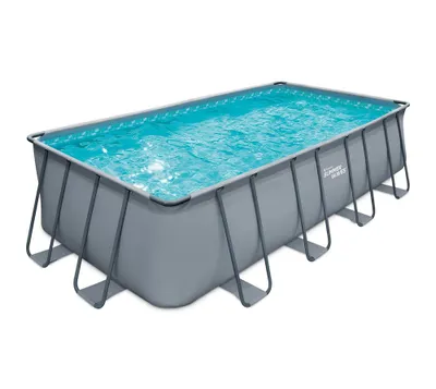 Produktbild von Summer Waves Elite Frame Pool Aufstellpool rechteckig Komplettset Grau 549x274x132 cm