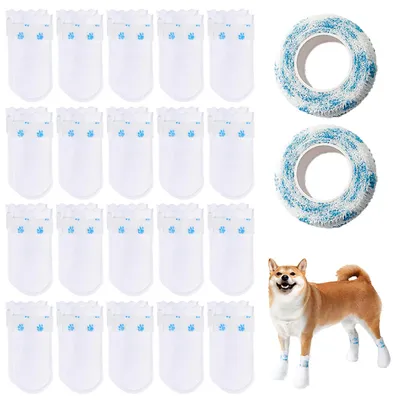 40 Stück Einweg-Hundesocken mit Leckageschutz und 2 Bandagen