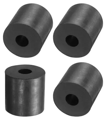 Image de 4 anneaux en caoutchouc/entretoises, diamètre extérieur 30 mm, diamètre intérieur 10 mm, épaisseur 30 mm, noir
