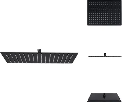 Obrázek produktu pro vidaXL Dešťová sprchová hlavice z nerezové oceli 40x30 cm obdélníková černá - Sprchové hlavice