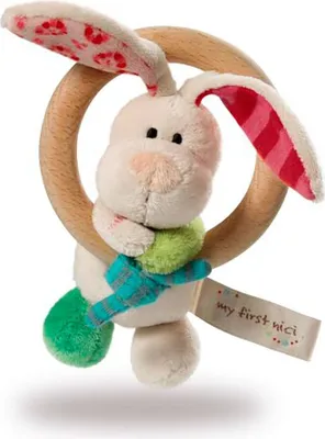 Zdjęcie produktu dla NICI Wooden grasp ring Rabbit Tilli, Krlik zabawka