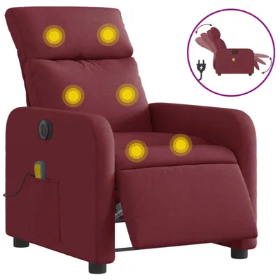 Produktbild von Massagesessel Elektrisch Weinrot Stoff