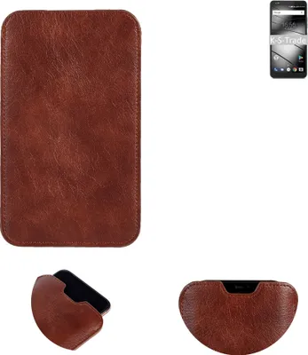 Produktbild von K-S-Trade Schutzhülle Handyhülle kompatibel mit Gigaset GS370 Handytasche Kunstleder Sleeve in braun