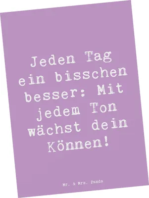 Produktbild von Mr. & Mrs. Panda Ansichtskarte Spruch Ein neues Musikinstrument lernen - Lavendeltraum - Geschenk, Ansichtskarten, Vertrauem, einzelkarte, Ausdauer, Zuversicht, Ton