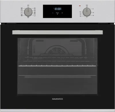 Daewoo Einbaubackofen Heißluft Grill AntiFingerPrint Oberfläche LED Display
