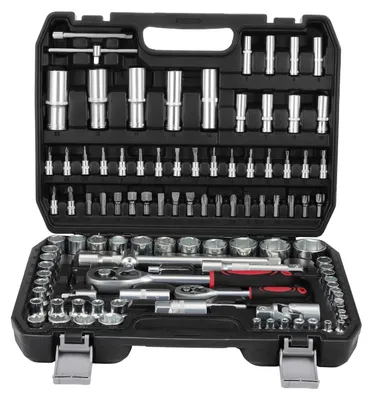 Productafbeelding van 108 stuks Steeksleutelset, Dopsleutelset met bitset, 1/4"&1/2" Ratelsleutel