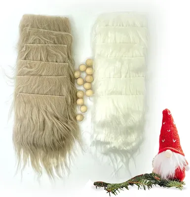 Productafbeelding van Kabouterbaard - Set van 12 - Handgemaakte gnomenbaard - Kabouter - Baard - Kunstbont - Dwergbaard - Whisker