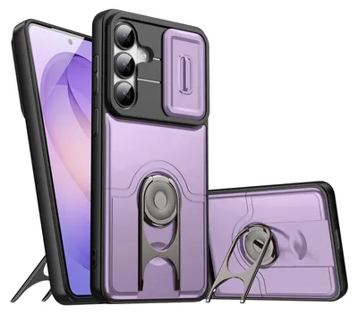Obrázek produktu pro Pouzdro pro Samsung Galaxy S26, Posuvným krytem fotoaparátu a kroužkovým stojánkem, nárazuvzdorné ochranné pouzdro Fialová