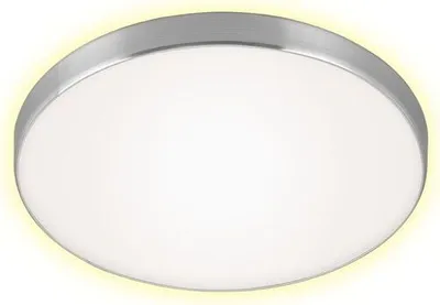 Produktbild von LED Deckenleuchte Deckenlampe 12W weiß-silber Metall-Kunststoff Ø28,5cm Briloner