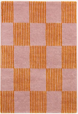 Produktbild von sweeek - Indoor-Teppich orange und rosa kariert