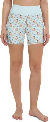 Produktbild von Mr. & Mrs. Panda Yoga Shorts Eule Frankreich Größe M - Blau - Geschenk, Sportshorts Damen, Yogabekleidung, Französisch, Sporthose, Sportbekleidung, Owl, La Vie Est Belle
