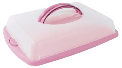 Produktbild von Blechkuchencontainer Kuchenbutler Kuchenbehälter Snackbox Partybutler Tragebox , Farben:rosa