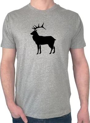 Produktbild von Huuraa Herren T-Shirt Hirsch Silhouette XXL Sport Grey Bio Baumwolle Fairtrade Herrenshirt Geschenkidee