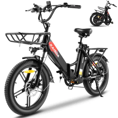 Produktbild von PIXAR K201 20 Zoll Klapp-E-Bike, 36V 20,8Ah Doppelakku, Shimano 7-Gang, 20×3,0 Reifen, Frontkorb, Reichweite 50–90 km