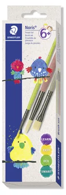 Produktbild von STAEDTLER 989 Synthetik-Pinsel Pinselset Noris mit 3 Pinseln