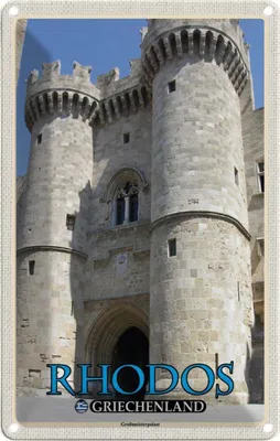 Image de vianmo Plaque en tôle 18x12 cm Rhodos Griechenland Großmeisterpalast