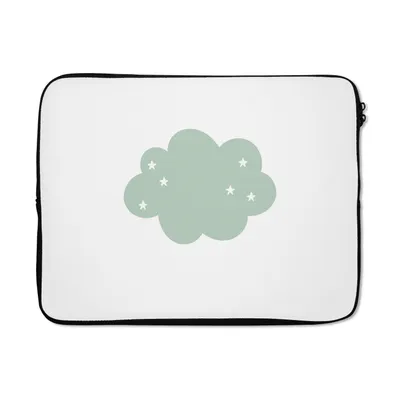 Produktbild von MuchoWow® Laptop Hülle 17 Zoll Laptoptasche Wolke - Mädchen - Jungen - Sterne - Pastell - Kind - Zipper - Schutzabdeckung