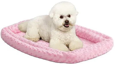 Image de Coussin douillet 56 cm, polaire, rose, lavable, pour petits chiens