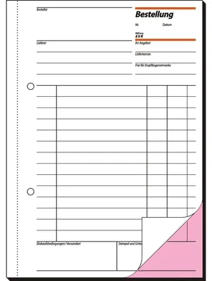 Produktbild von SIGEL BE525 Bestellungen, 1. und 2. Blatt bedruckt, A5, mit Blaupapier, 2 x 50 Blatt