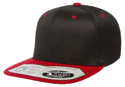 Image de Casquette Flexfit « 110 » Snapback TN1402 (taille unique) (noir/rouge)