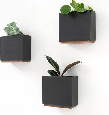 Produktbild von Famanu Hängende Blumentöpfe Set - Modernes Design in Schwarz