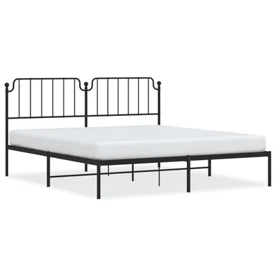Obrázek produktu pro Postel s čelem kovová černá 183x213 cm