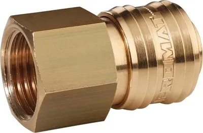 Produktbild von Schnellverschlusskupplung DN 7,2, Innengewinde Messing blank Gewinde G 3/8 15,39 mm