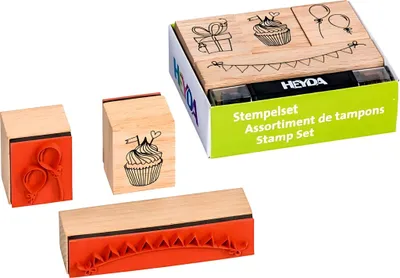 Image de HEYDA 204888497 Set de tampons Party 8 x 6 x 3 cm bois