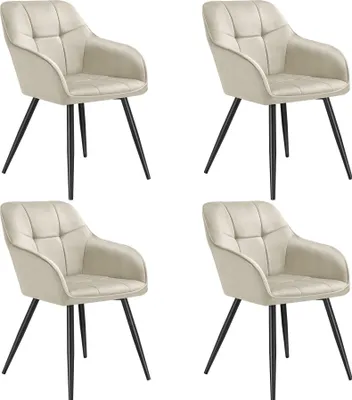 Produktbild von tectake® Esszimmerstuhl Marilyn gepolstert, in Samtoptik, gesteppt 58 x 62 x 82 cm