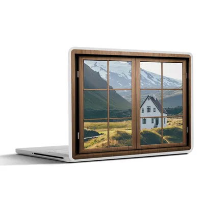 Produktbild von MuchoWow® Laptop Aufkleber Sticker Cover Aussicht - Haus - Berg 36.5x27.5 cm - Laptop-Sticker