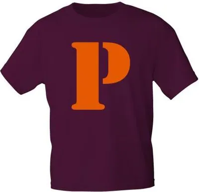 Produktbild von Kinder T-Shirt  mit Print Buchstabe - P - 85130 Bordeaux Gr. 110-164 Größe - 134/146