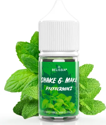 Produktbild von Belissia Shake and Make Pfefferminz Refill - 30 ml hochdosiertes Lebensmittelaroma - zum Nachfüllen - Für Backen, Speisen, Getränke, Shakes, DIY uvm