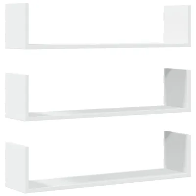 Immagine prodotto di vidaXL Mensole a muro 3 pz. Bianco 80x18x18 cm Materiale a base di legno