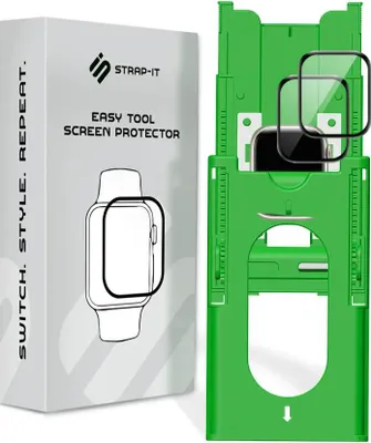 Produktbild von Strap-it 2er-Pack Displayschutzfolie mit Premium Tool Displayschutzfolie - geeignet für Apple Watch Series 10/11 (46mm)