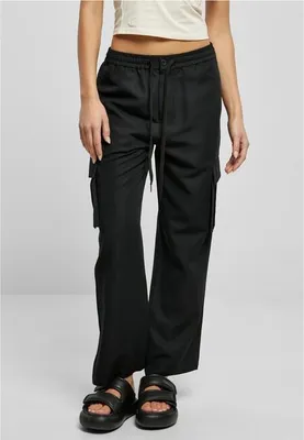 Image de Urban Classics Ladies Vicose Straight Leg Cargo Pants noir - XS