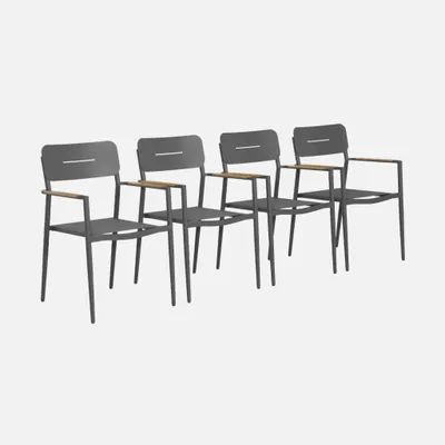 Immagine prodotto di Set 4 sedie da giardino in alluminio e textilene, Antracite