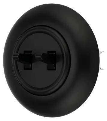 Immagine prodotto di Interruttore doppio da incasso serie Retro I VX1, nero opaco