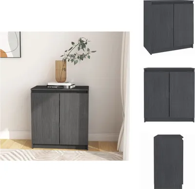 Obrázok produktu pre vidaXL Príborník sivý 60x36x65 cm z masívneho borovicového dreva - Príborníky