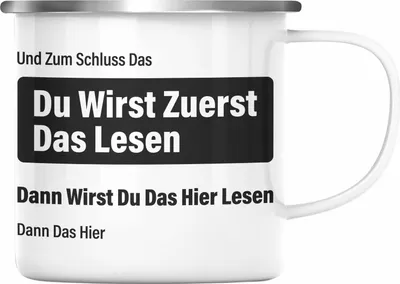 Produktbild von Trendation - Lustiger Spruch Emaille Tasse Du Wirst Erst Das Lesen BüroEmaille Tasse Arbeit Gadget Sprüche Kollege Kollegin (Silber)