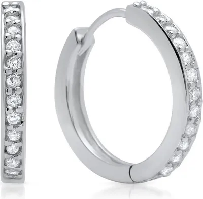 Produktbild von Funkelnde Creolen 925 Sterling Silber mit Zirkonia SE0033