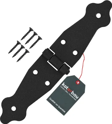 Produktbild von KOTARBAU® Ladenband Türbänder 100 x 100 x 35 mm aus Pulverbeschichtetem Stahl Torscharnier Türband Schwarz Scharniere Klappbar Fensterscharnier Holztür Gartentor Scharnier Kistenband Torbeschlag
