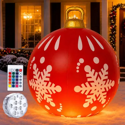 Aufblasbare Weihnachtskugel 60 cm, LED, 16 Farben, Fernbedienung