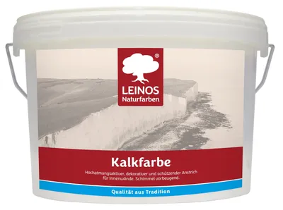 Produktbild von LEINOS Kalkfarbe 2,5 l für Wände innen, naturweiß, Sumpfkalk, bei Schimmel
