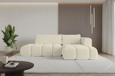 Produktbild von ALTDECOR Ecksofa mit Schlaffunktion und Bettkasten CLOUD-L 280x185x90 Beige - Corner Sofa Bett Eckcouch Couch L-Form Schlafcouch Ausziehbar Wohnlandschaft Schlafsofa Cauchsofa