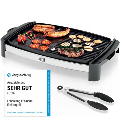 Image de LEBENLANG Tischgrill électrique | 2000 Watt | Intérieur et extérieur