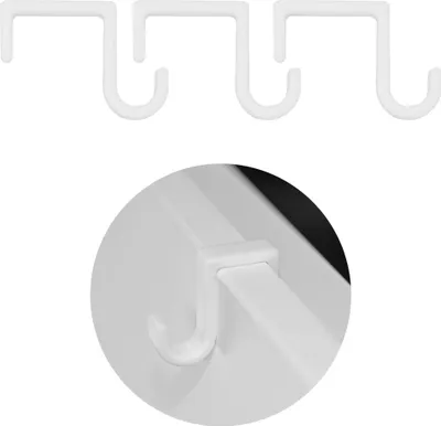 Produktbild von 3x Türhaken Türklemme Türklammer Falzmaß 23 mm Türclip Türhaken Tür Kleiderhaken Universal Weiß