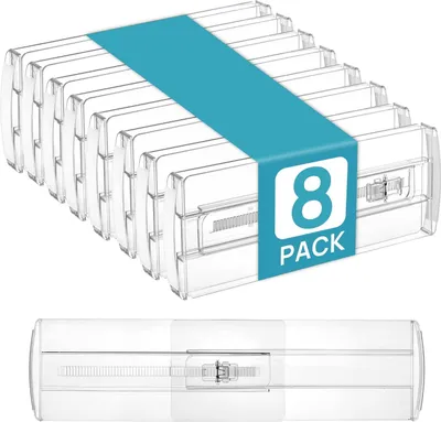 Produktbild von 8 Stück verstellbare Schubladenteiler (2794 - 4318 cm) - Transparent - Für Schubladen-Organizer Schminktisch Badezimmer