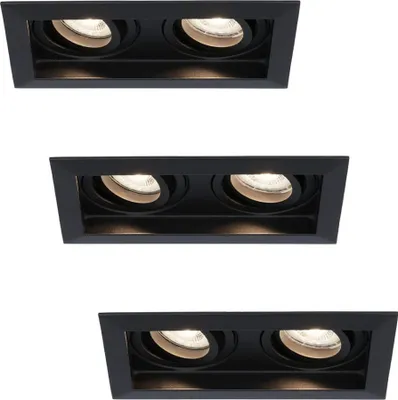 Produktbild von hoftronic LED Einbaustrahler 8W 690lm 4000K GU10 Schwarz Doppelt